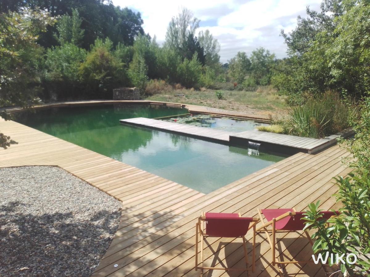 Gite Les Cabanes De Fallot Pour 15 Personnes - Piscine Naturelle L'isle-Bouzon المظهر الخارجي الصورة